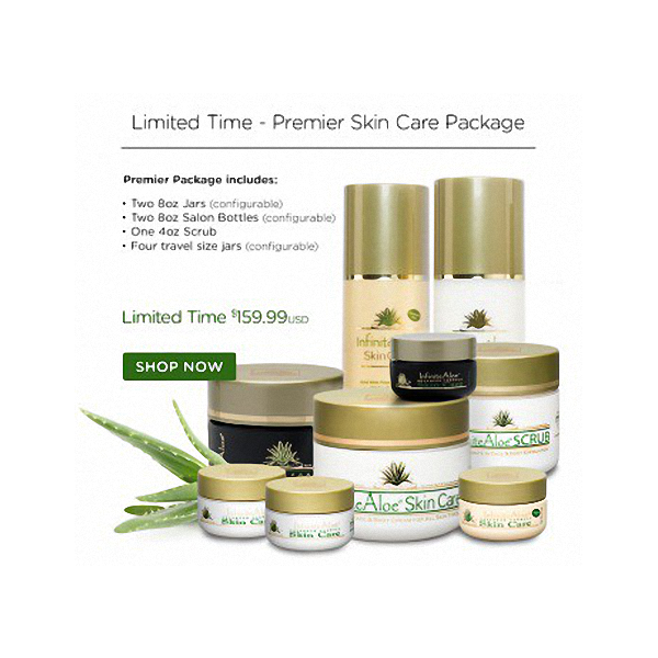InfiniteAloe Premier Skin Care Package. Free Shipping Coupon